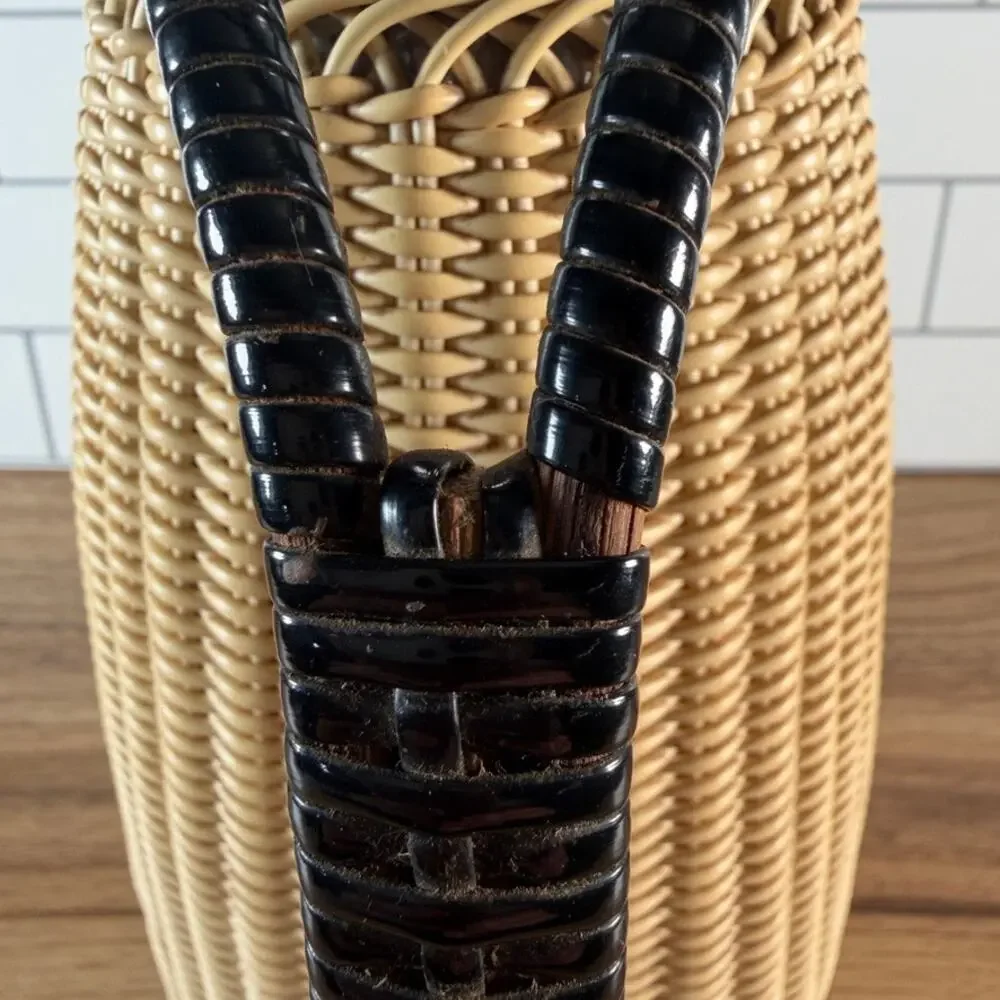 Vintage Alfi Wicker Rattan Thermal Carafe - Mid Century Modern German